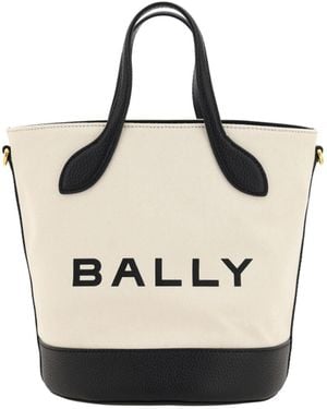 Bally Elegant Monogram Bucket Bag - Natural