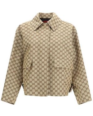 Gucci Gg Canvas Bomber Jacket - Natural