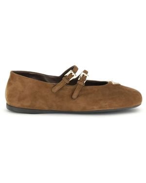 Prada Suede Ballerinas - White