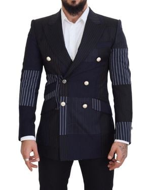 Dolce & Gabbana Elegant Slim-Fit Double Breasted Blazer - Blue