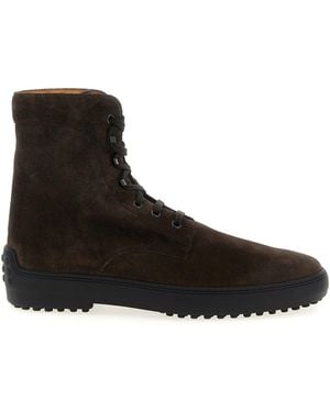Tod's Suede Lace-Up Boot - Black