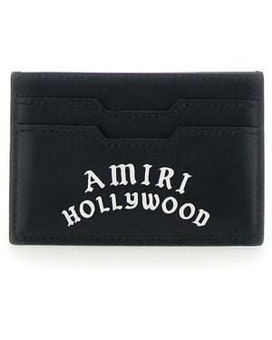 Amiri Leather Card Holder With Logo Details - Black