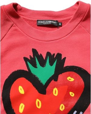 Dolce & Gabbana Strawberryprint Sweatshirt Jumper Cotton Accessory - Red