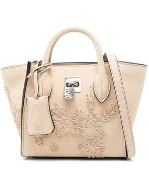 Ermanno Scervino Floral Appliqué Light Mini Bag - Natural