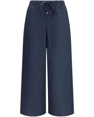 Max Mara Aureo Cotton Poplin Pants - Blue