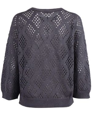 Peserico Knitted Jumper Cotton Polyester Crewneck - Blue