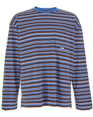 sunflower Long Sleeve T-Shirt With Pocket Cotton Jersey - Blue