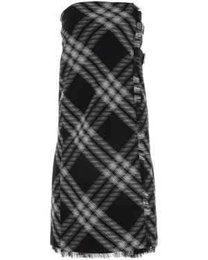 Burberry Embroidered Wool Dress - Black