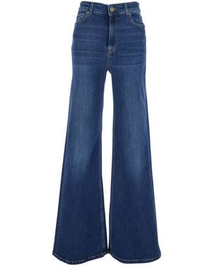 Twinset Five-Pocket Design Jeans With Faded Effect - Blue