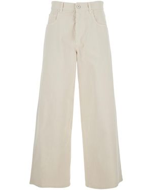 Brunello Cucinelli Wide Jeans With Five-Pocket Design - White