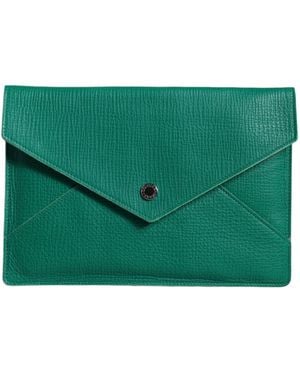 Dolce & Gabbana Leather Handbag Clutch Mini Purse Pouch Tablet Case - Green