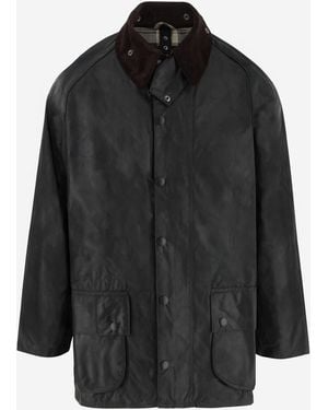 Barbour Waxed Coat Beaufort Cotton Jacket - Black