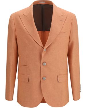 Brunello Cucinelli Deconstructed Jacket Mouliné Fabric - Pink