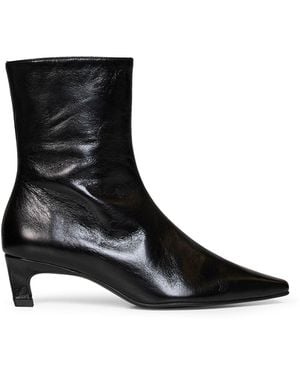 Alohas Crinkled-Effect Leather Ambar Rift Ankle Boots - Black