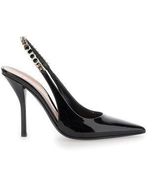 Gucci Signoria Slingback Pumps With Lettering - Black