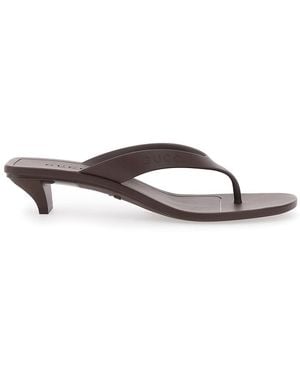 Gucci Heeled Sandals Vittoria Rubber - Brown