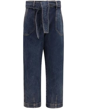 Giorgio Armani Wide-Leg Jeans With Belt - Blue