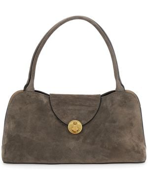 Versace Shoulder Bag Vivian East West Suede Lamb - Brown