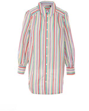 RIXO London Ashlyinn Striped Long-Sleeve Shirt - White