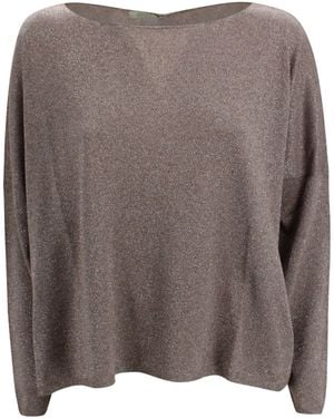 Be You Be My Hope Lurex Round-Neck Jumper - Brown