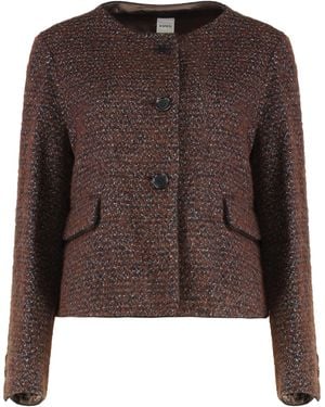 Aspesi Elegant Short Jacket Acrylic - Brown