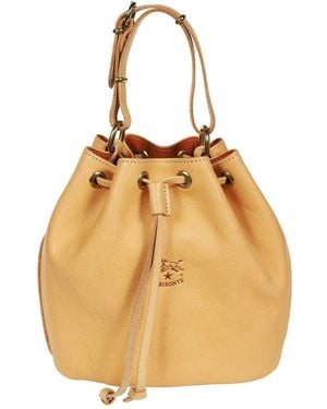 Il Bisonte Leather Bucket Bag - Natural