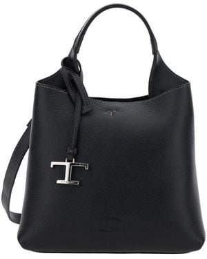 Tod's Handbag Apa Shop Monsp.Trac Pel T Pend Mini Leather Handbags - Black