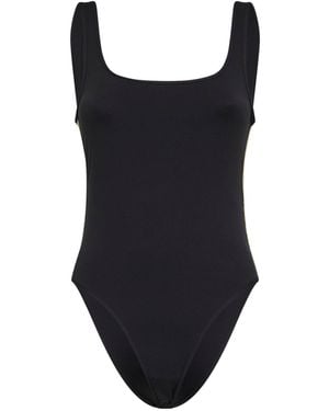 Burberry Lycra Swimsuit With Check Trims - Blue