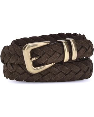 Brunello Cucinelli Leather Woven Belt Calf Bos Taurus E Braces - Multicolour