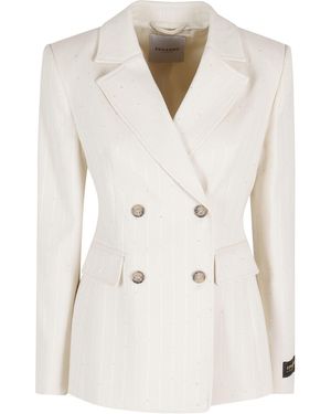 ERMANNO FIRENZE Giacca Doppiopetto Co Pl Pv Blazer - Natural