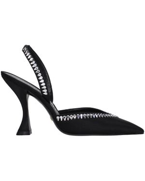 Stuart Weitzman Satin Stiletto Heel Sandals - Black