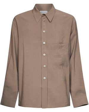 Studio Nicholson Taupe Modal Blend Emper Shirt - Brown