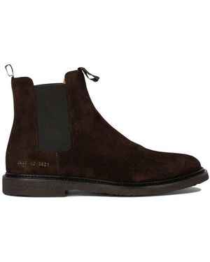 Common Projects Nubuck Chelsea Boots in Brown for Men Lyst