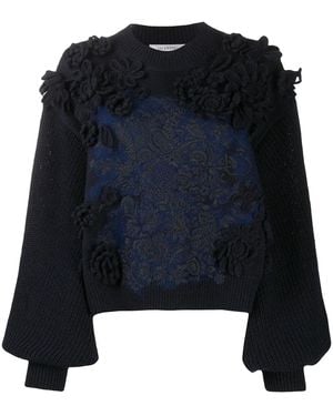 Valentino Embroidered Wool Jumper Clothing - Blue