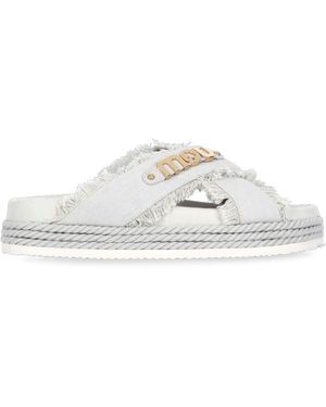 Mou Bio Criss-Cross Sandals - White