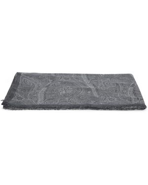 Etro Paisley Print Scarf - Grey