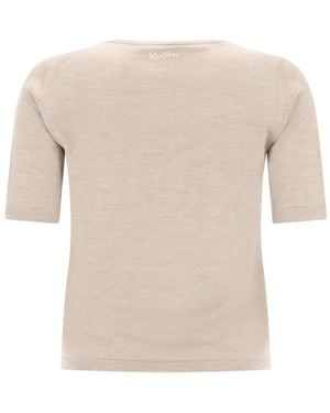 Max Mara Silk And Cashmere Knit Top Tops - Natural