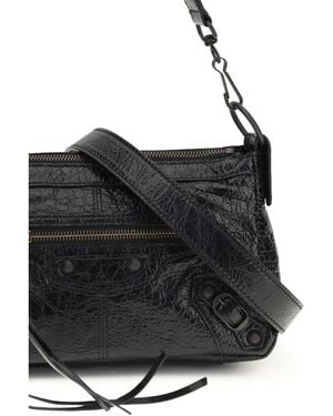 Balenciaga Mini Handbag Le City Moto Lambskin Shoulder Bags - Black