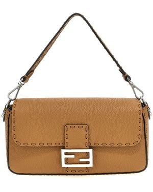 Fendi Baguette Medium Shoulder Bag - Brown