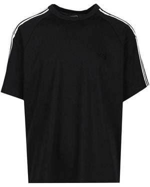 Y-3 T-Shirt With 3-Stripes - Black