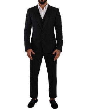 Dolce & Gabbana Black Wool Three