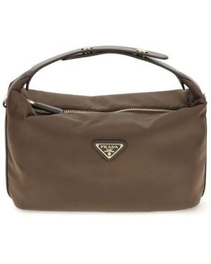 Prada Recycled Polyamide Shoulder Bag - Brown