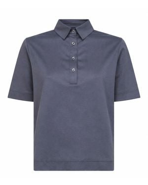 Blanca Vita Cotton Jersey Polo Shirt - Blue