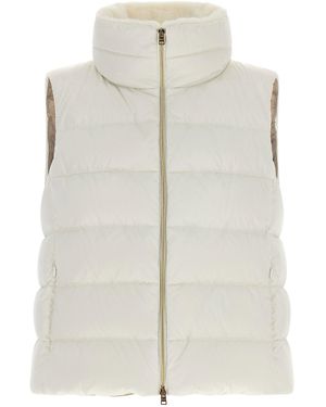 Herno Technical Satin Padded Vest - White