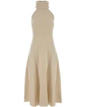 Magda Butrym Ivory Wool Blend Dress - Natural