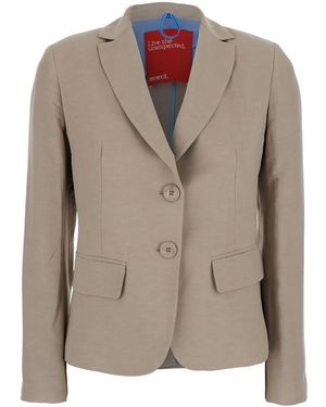 ..,merci Jacket G375Ppottery With Front Closure And Side Pockets - Brown