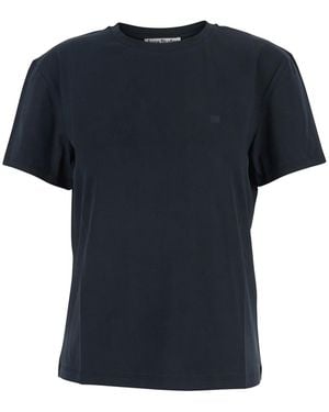 Acne Studios T-Shirt With Logo Patch Cotton Organic T-Shirts & Jerseys - Black