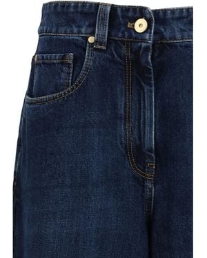 Brunello Cucinelli Barrel-Leg Jeans - Blue