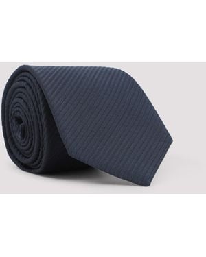 Giorgio Armani Viscose And Silk Tie - Blue
