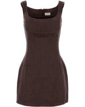 Magda Butrym Down Denim Mini Dress - Brown